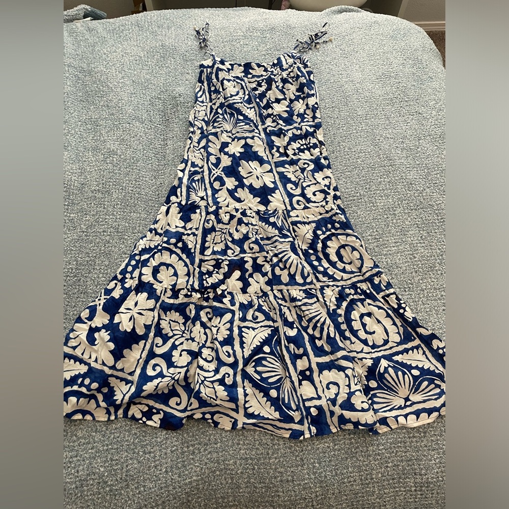 H&M Floral Navy and Cream Dress